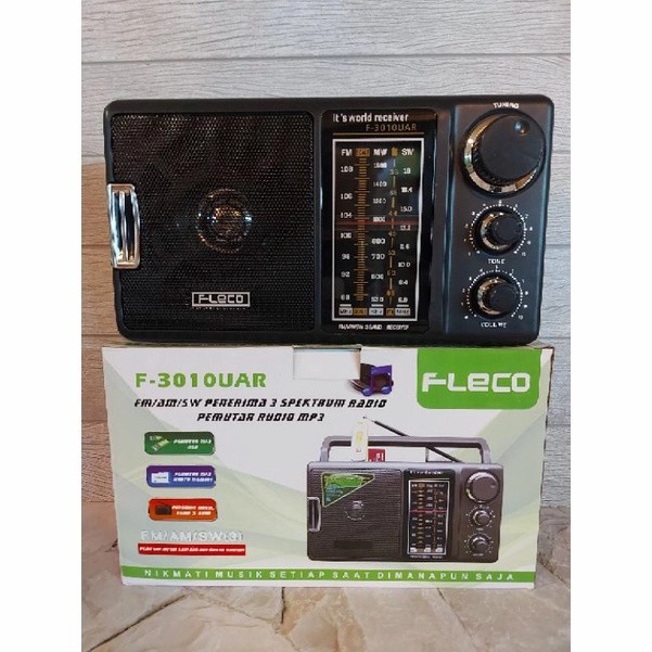 Radio FLECO F-3010UAR USB SD MP3 AM/FM/5W Radio BerSuara Jernih