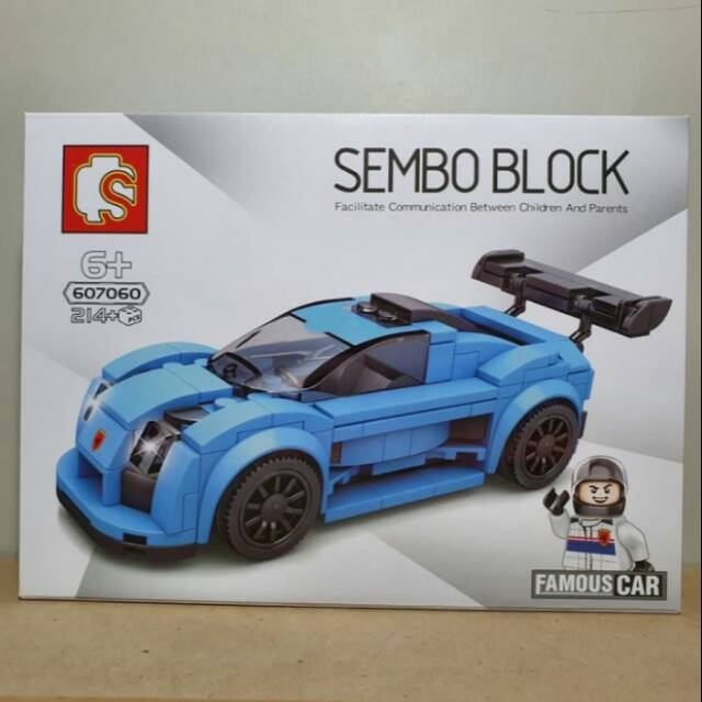 Lego Block Mobil Balap Bugatti Biru