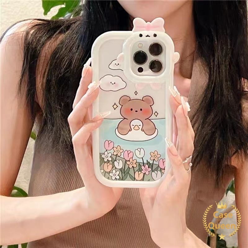 Case OPPO A17 A7 A7 A5S A12 A3S A12E A53 A74 A95 A16K A16E A57 A16 A9 A55 A15 A17K A15s A54 A5 A16s A52 A92 A96 A76 Reno 5 5F 4F A31 Lovely Little Monster Cute Sarung Beruang Renang