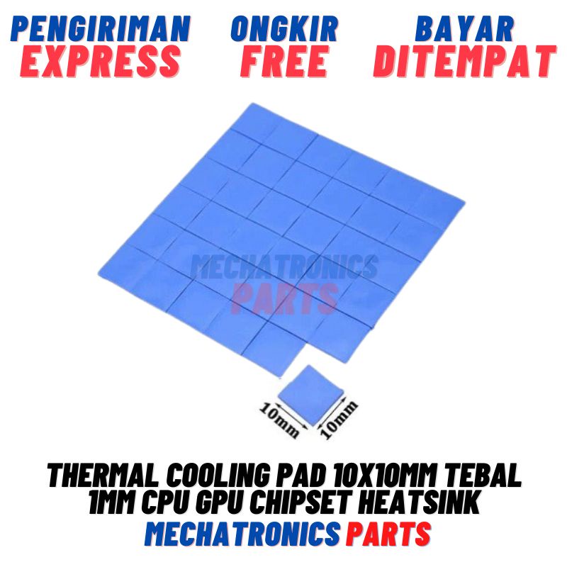 THERMAL COOLING PAD 10x10mm TEBAL 1mm CPU GPU CHIPSET HEATSINK