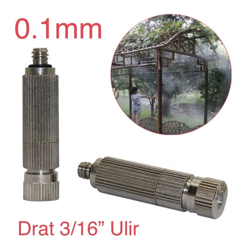 Mist Nozzle Kabut 0.1mm 3/16 inch Drat Ulir Sprayer 0.1 mm Misting Anti Drip Sprinkler Sprayer High 