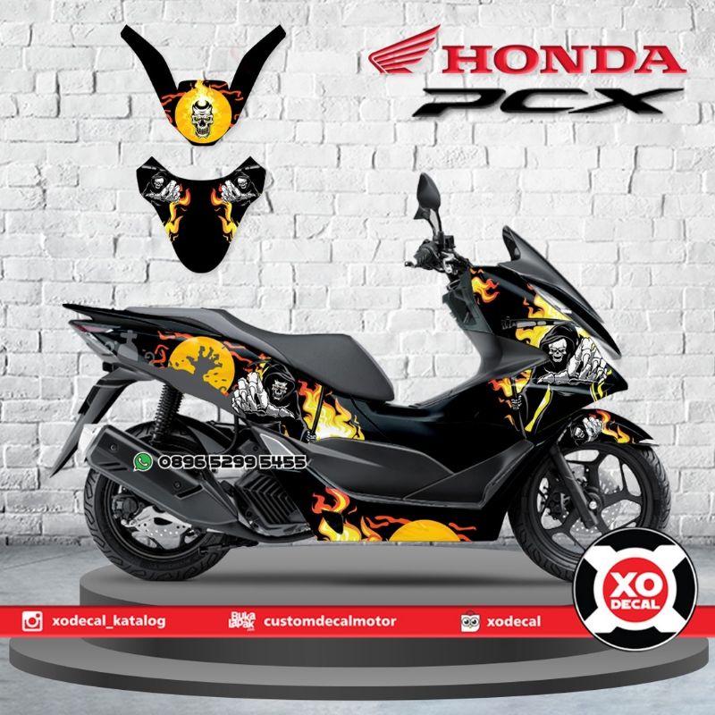DECAL STICKER HONDA PCX 160 GRIM REAPER BLACK DESIGN