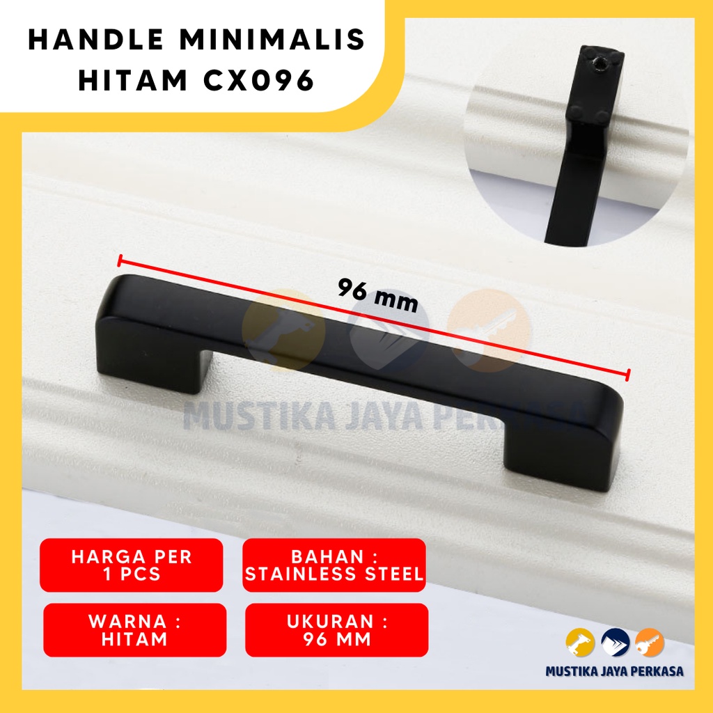 Handle Pintu Lemari Minimalis Mewah CX069 Gold Hitam Emas Zinc Anti Ka