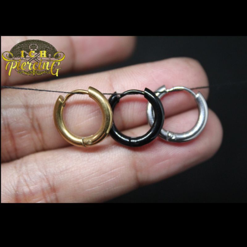 ANTING HOOPS PREMIUM MFS TITANIUM ANTI KARAT RING COWO CEWE PRIA WANITA FASHION SIMPLE 3 VARIASI
