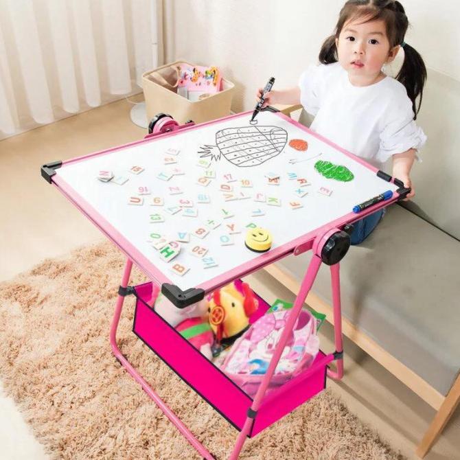 

Kids Drawing Board Whiteboard & Blackboard 2 in 1 Papan Tulis 2 sisi