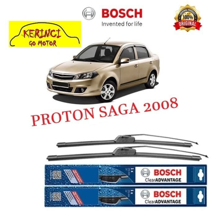 WIPER BOSCH CLEAR ADVANTAGE PROTON SAGA 2008 22&quot; &amp; 17&quot; SEPASANG WIPER