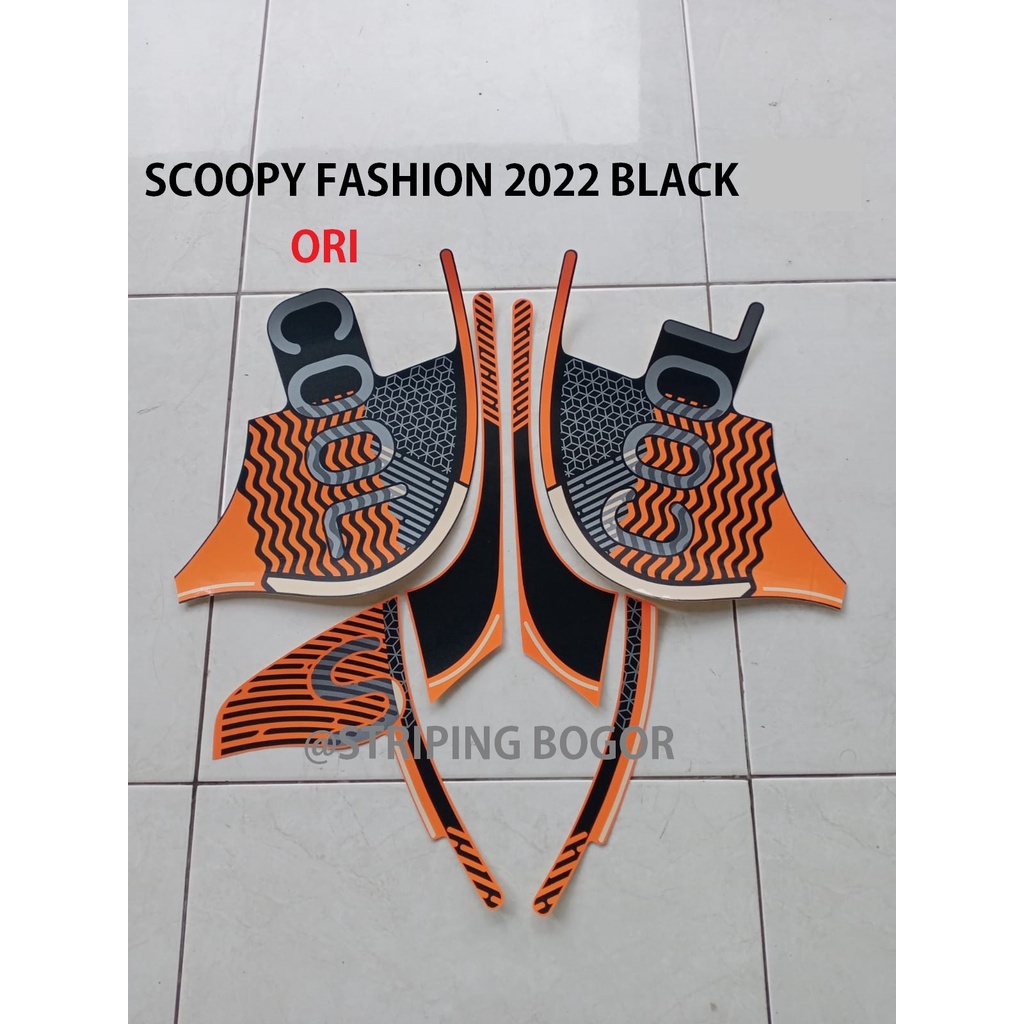 Striping Stiker Motor Honda Scoopy Fashion 2022 Black ori