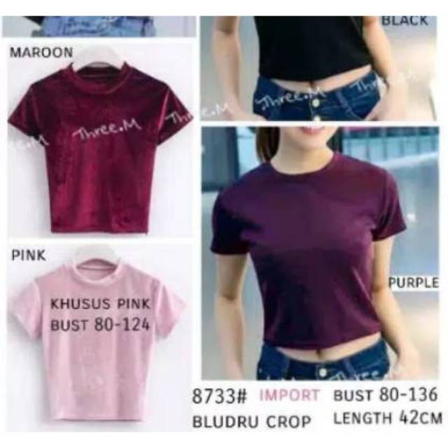 Bludru Velvet Crop Top / Atasan Wanita