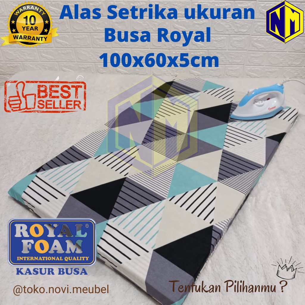 Alas setrika busa royal ukuran 100x60x5cm garansi busa 10tahun