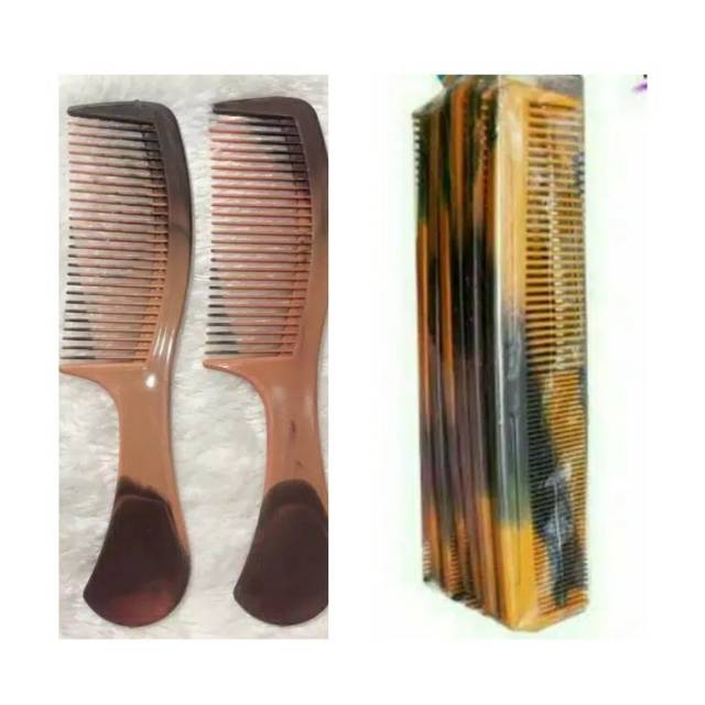 Sisir Rambut JADUL Warna Coklat corak etnik dan warna polos Model Golok dan Lurus