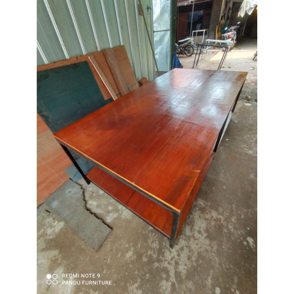 Meja Konveksi Kain Potong Model 2 Alas Papan Triplek Custom