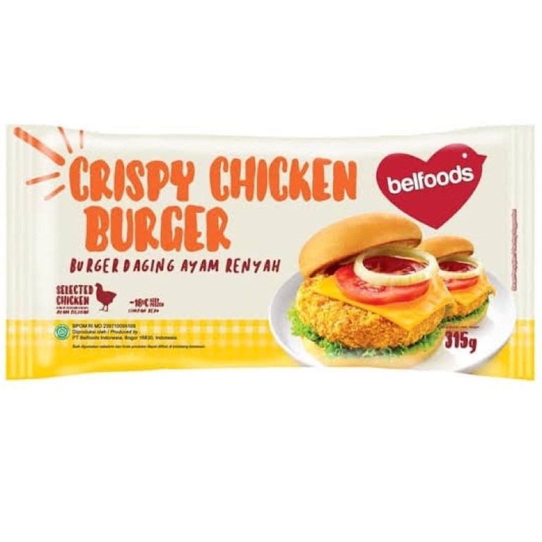 

FROZEN FOOD BELFOODS CRISPY CHICKEN BURGER 315GRAM - DISASS JOGJA