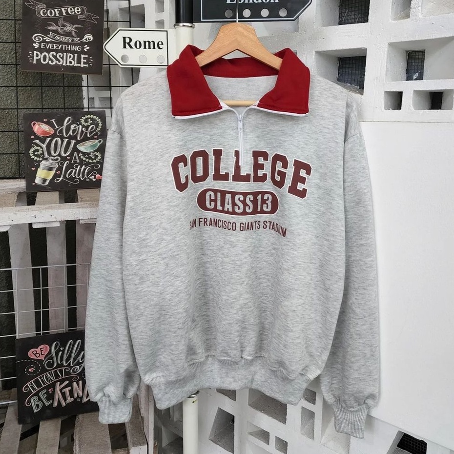 MVP - Maroon College Collar Sweater - Collar Sweater Wanita