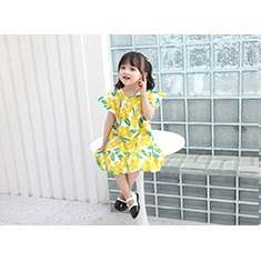 【Happy Baby】0-6Tahun QZ-74 dress terusan santai perempuan motif Flowers 100% KATUN PREMIUM QUALITY