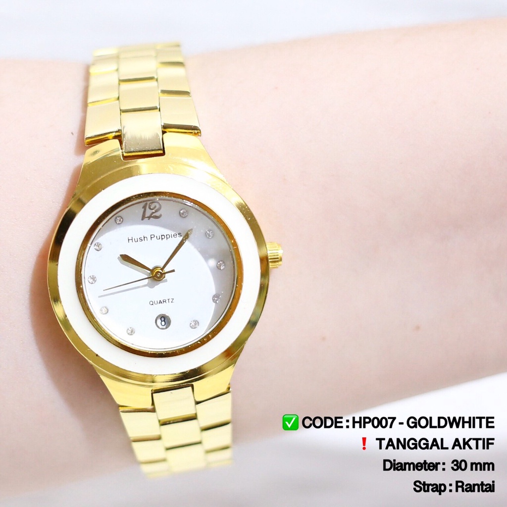 JAM TANGAN WANITA RANTAI HUSHPUPPIES GLAMOUR FASHION TRENDY HP007