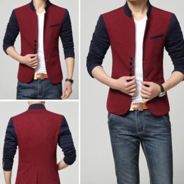 JAS PRIA SEMI FORMAL MODERN NEW RAIN CITY MAROON BAHAN VENOZA ISTIMEWA ORIGINAL NIKAYU