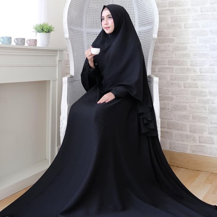 20 Trend Terbaru Baju  Gamis  Syari Hitam  Polos  Rise Upon 