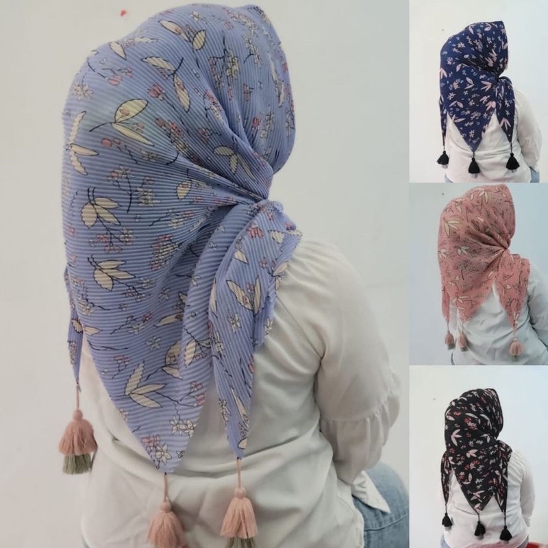 HIJAB SEGIEMAPAT DENAY PLISKET JAMBUL TERBARU