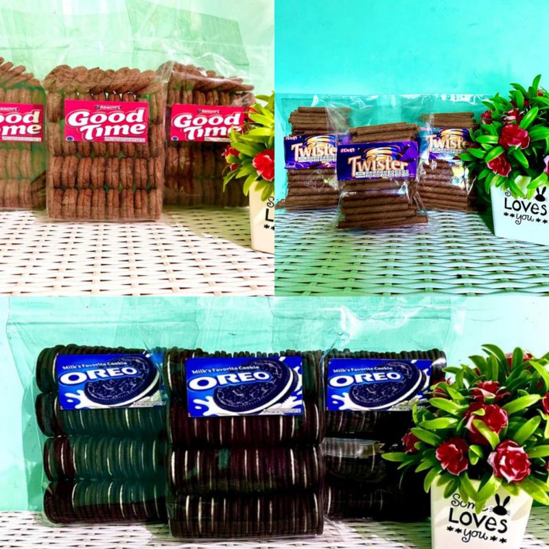 

Oreo (500gr), Good time (450gr), Twister (250gr)