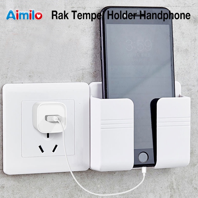 Rak Tempel Holder Handphone | Holder Tempel Dinding HP dan Remote | High Quality Phone Holder Stick on Wall | Penggenggam Handphone dengan Lem untuk Dinding dan Juga untuk Remote