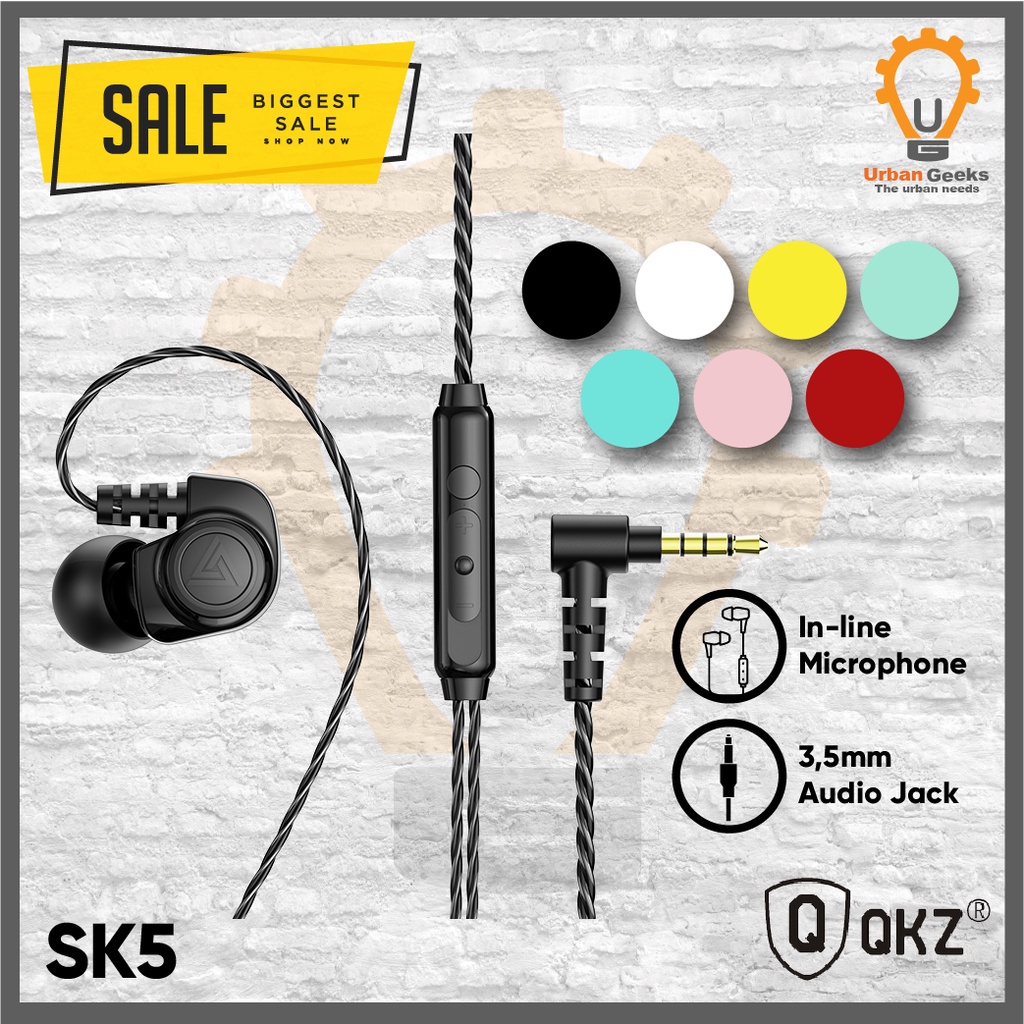 Earphones QKZ SK5 with Mic Earphone Sport Earbud Stereo Running Headset