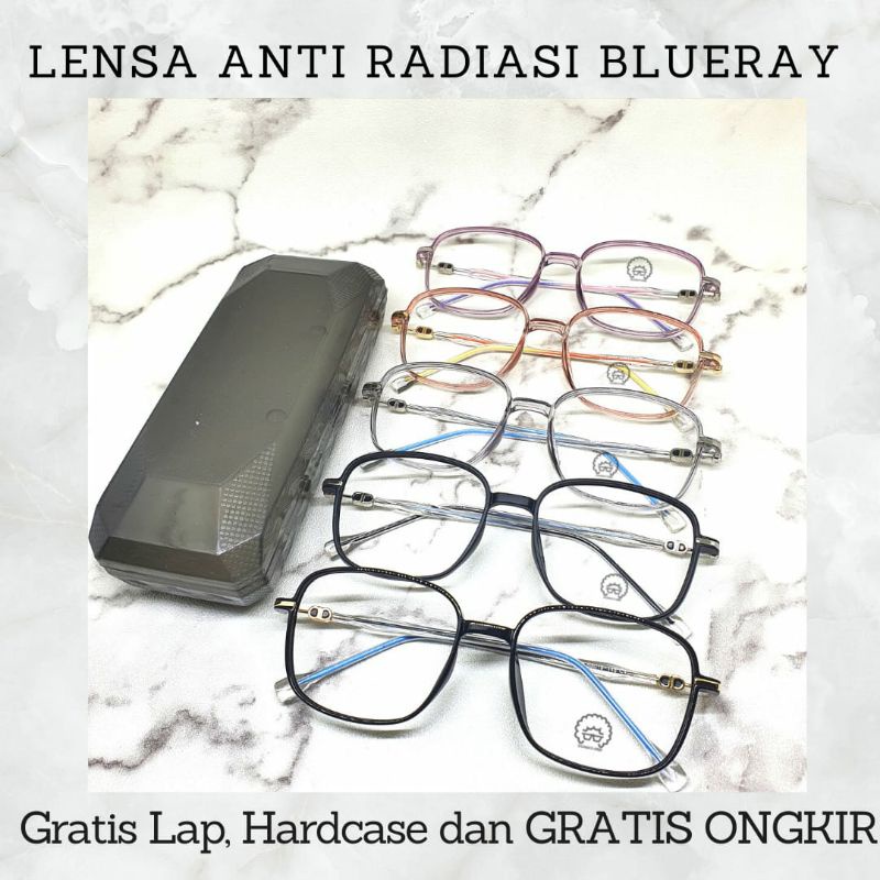 Kacamata Anti Radiasi Photocromic Pria Wanita Minus | Kacamata Potocromic Wanita Bluechromic Model K