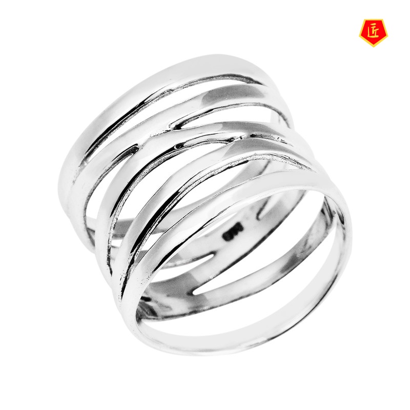 [Ready Stock]925 Silver Hollow Ring Creative Simple Personality