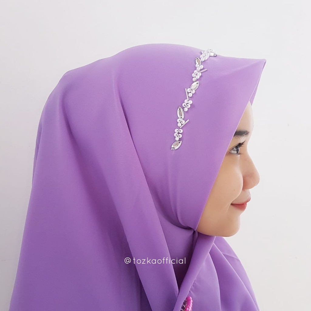 Bella mutiara payet I Hijab segiempat polycotton payet I Jilbab segiempat 115 x 115 cm