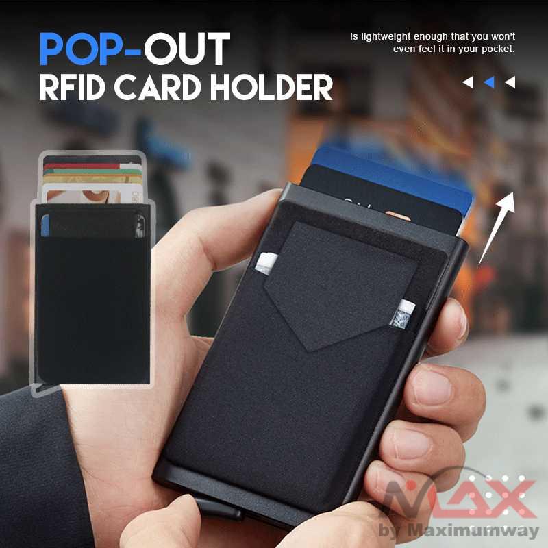 Dompet Kartu Anti maling Magnetic RFID, untuk kartu ATM, Trans Jakarta, Kartu akses Pintu, TRASSORY Dompet Kartu Slim Slider Aluminium Anti RFID - G883 Warna Hitam