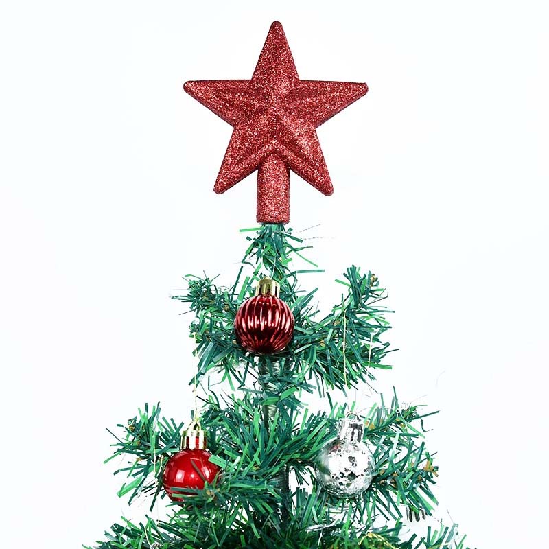 30Pcs Glitter Christmas Ball Baubles W/House Topper Tree Top Star