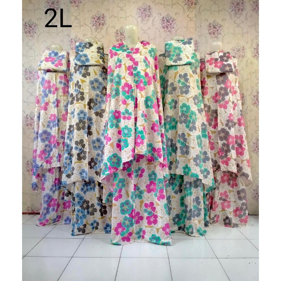 Mukena Dewasa Bali Rayon Super Motif Bunga Mawar