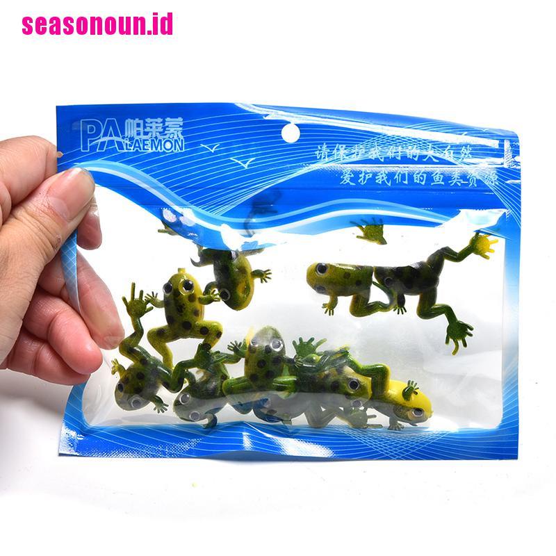 (seasonoun) 10pcs / set Umpan Pancing Bentuk Katak Imitasi