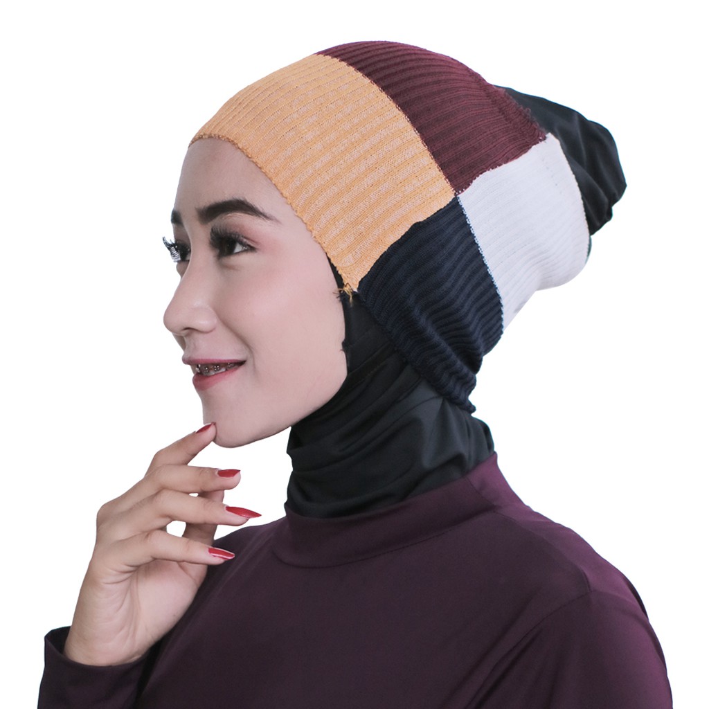 PROMO Ciput Rajut Lamia 4 Warna Ciput Rajut Kombinasi Empat Warna COD Ciput Rajut Anti Pusing Inner