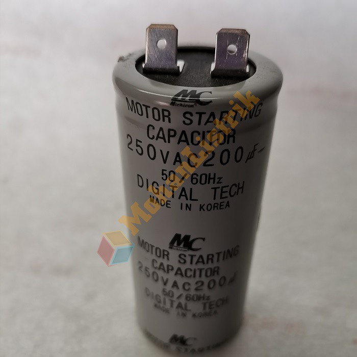 Kapasitor Starting MC 200uf 250V AC Bulat