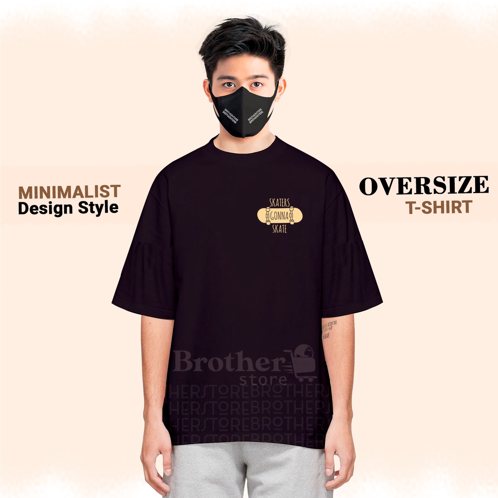 ( PROMO COD ) OFFICIALOQONIC l OVERSIZE PRIA &amp; WANITA COTTON COMBED 24s BAJU BIG SIZE KOREAN STYLE TSHIRT OVERSIZED l Gonna Skate