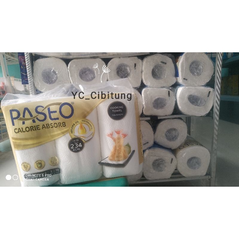 Tisu Dapur Paseo Paket 3 Roll Tissue Kitchen Cooking Towel Calorie Absorb Oil Water Halal Higenis