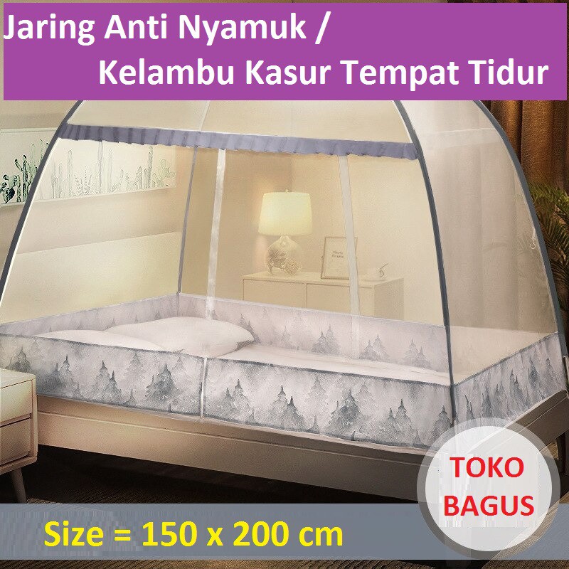 Jaring Anti Nyamuk Kelambu Kasur Tempat Tidur Chiffon Mosquito Net 150x200cm