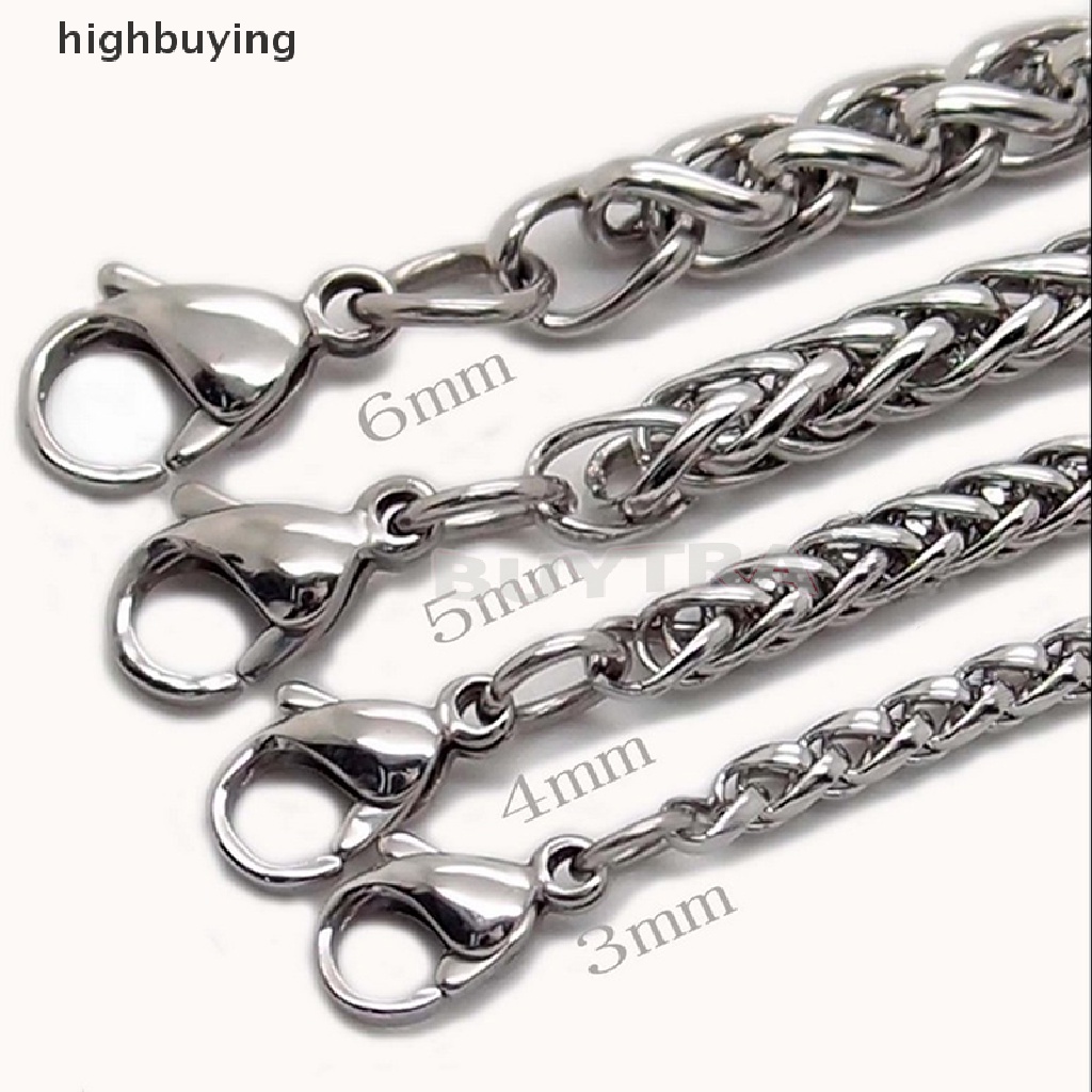 Hbid Kalung Rantai Stainless Steel Silver 3 / 4 / 5 / 6MM Untuk Pria