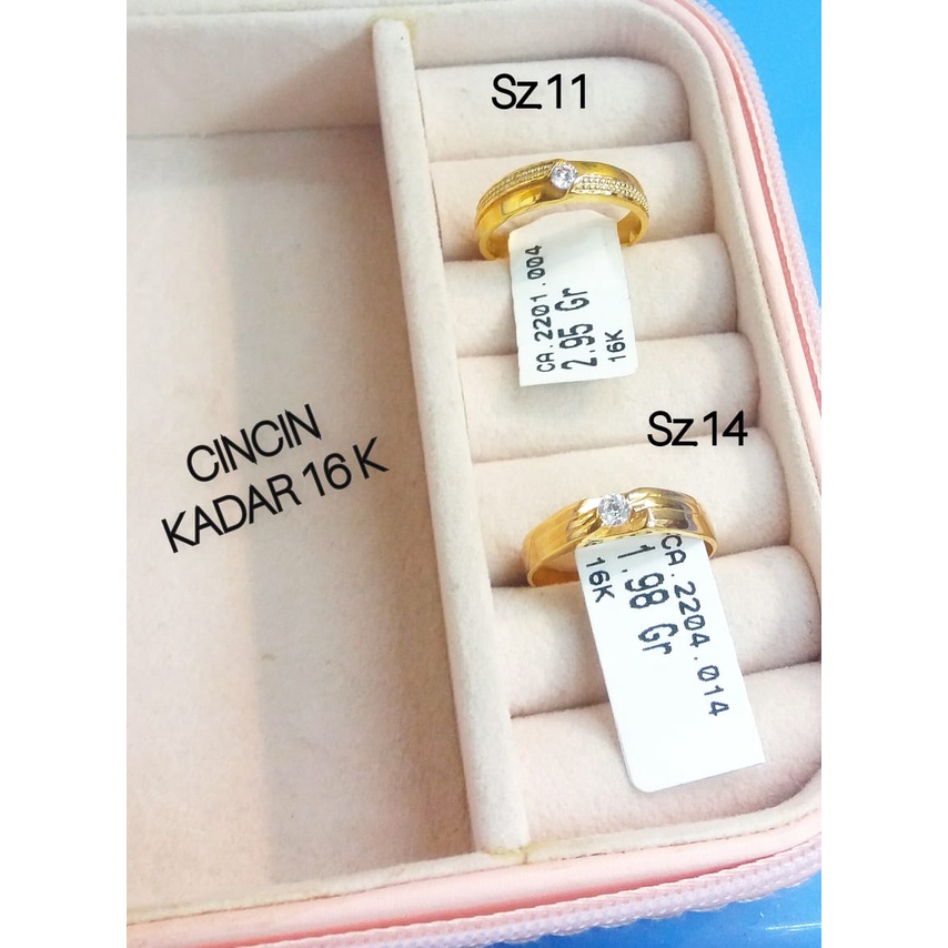 Cincin kadar 700/16karat emas asli polos mata 1