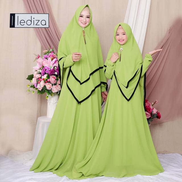 ORIGINAL Gamis Syari Couple ibu dan anak Lediza 3107 by Kanio / sarimbit busui realpic ORI
