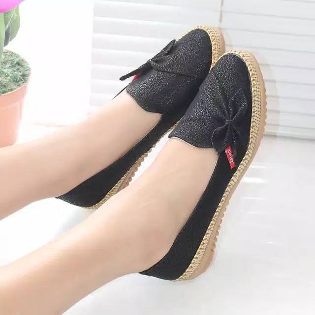 Sepatu FlatShoes teplek Kulit Flat Shoes Murah M012