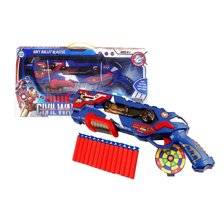 SOFT BULLET BLASTER CAPTAIN AMERICA SB351A