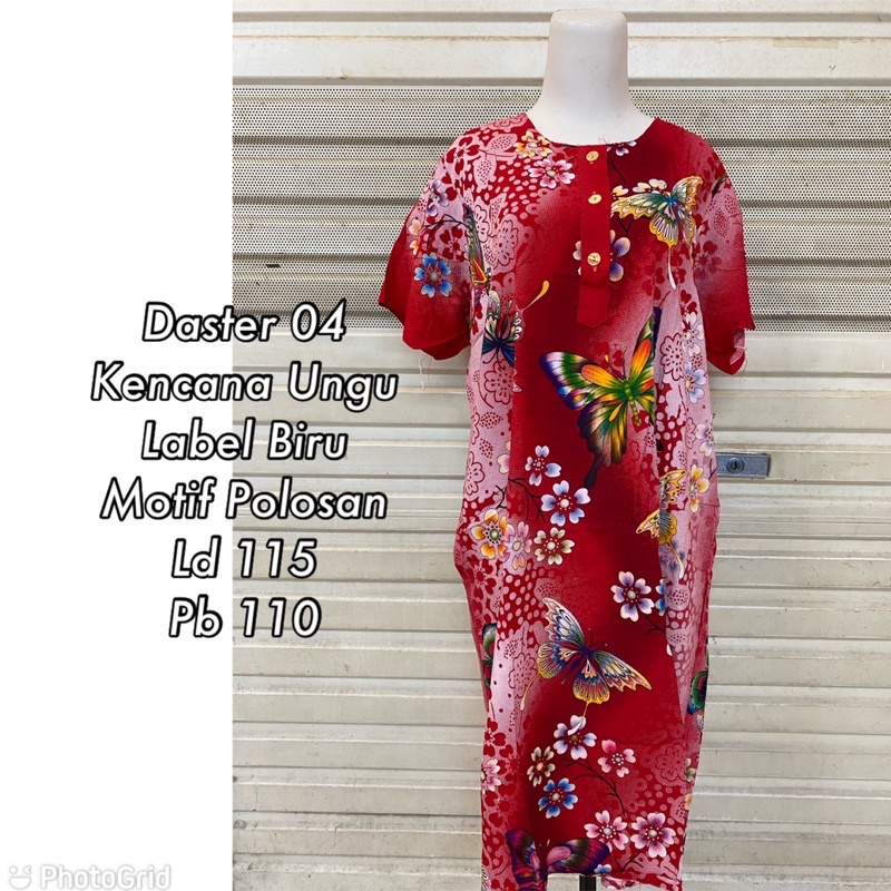 Daster Kencana Ungu Label Biru Motif Polosan Asli Original