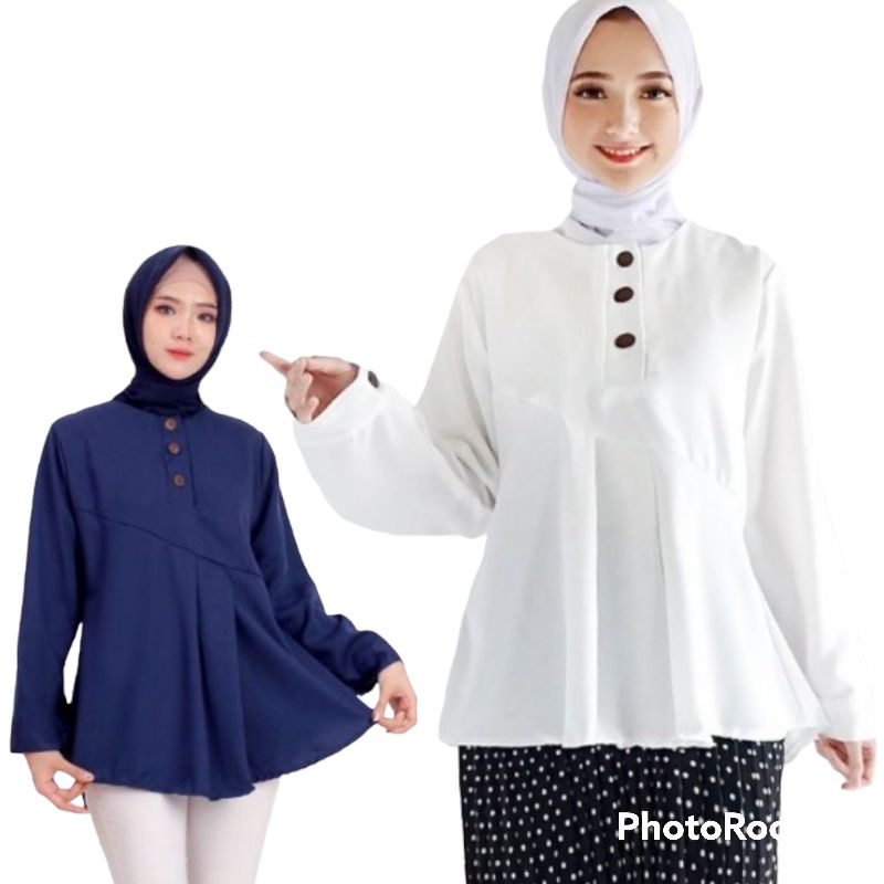 ATASAN WANITA HIJAB KANCING 3 A805/709(BAHAN MOSCREP PREMIUM)