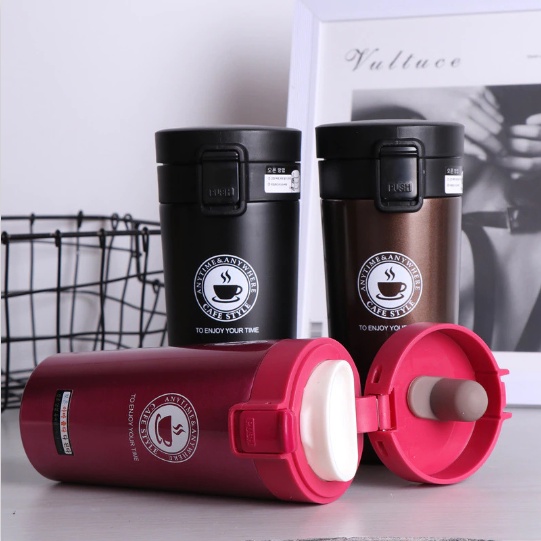 Termos Tempat Minum Kopi Teh Travel Mug Tahan Panas Dan Dingin 380 ML Stainless Steel