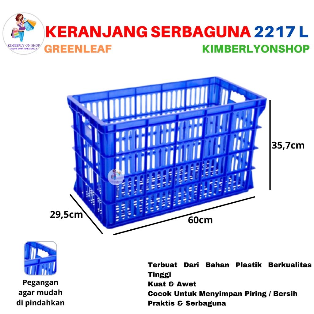 Keranjang Industri Container Rak Piring 10 Inch 2217 L Green Leaf