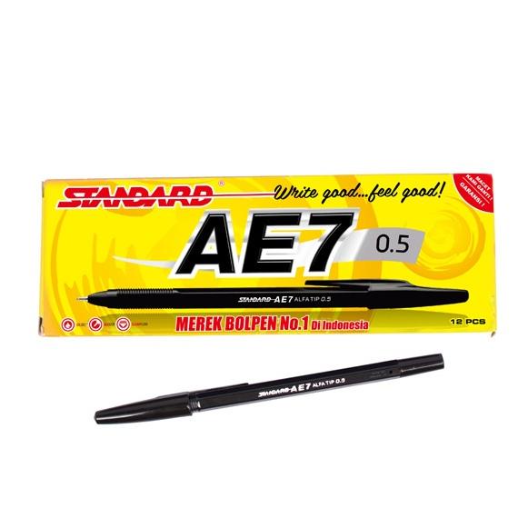 

[(BAYAR DITEMPAT) Standard Pen - AE7 Alfatip Isi 12 pcs ( Pulpen, Pena, Ballpoint )