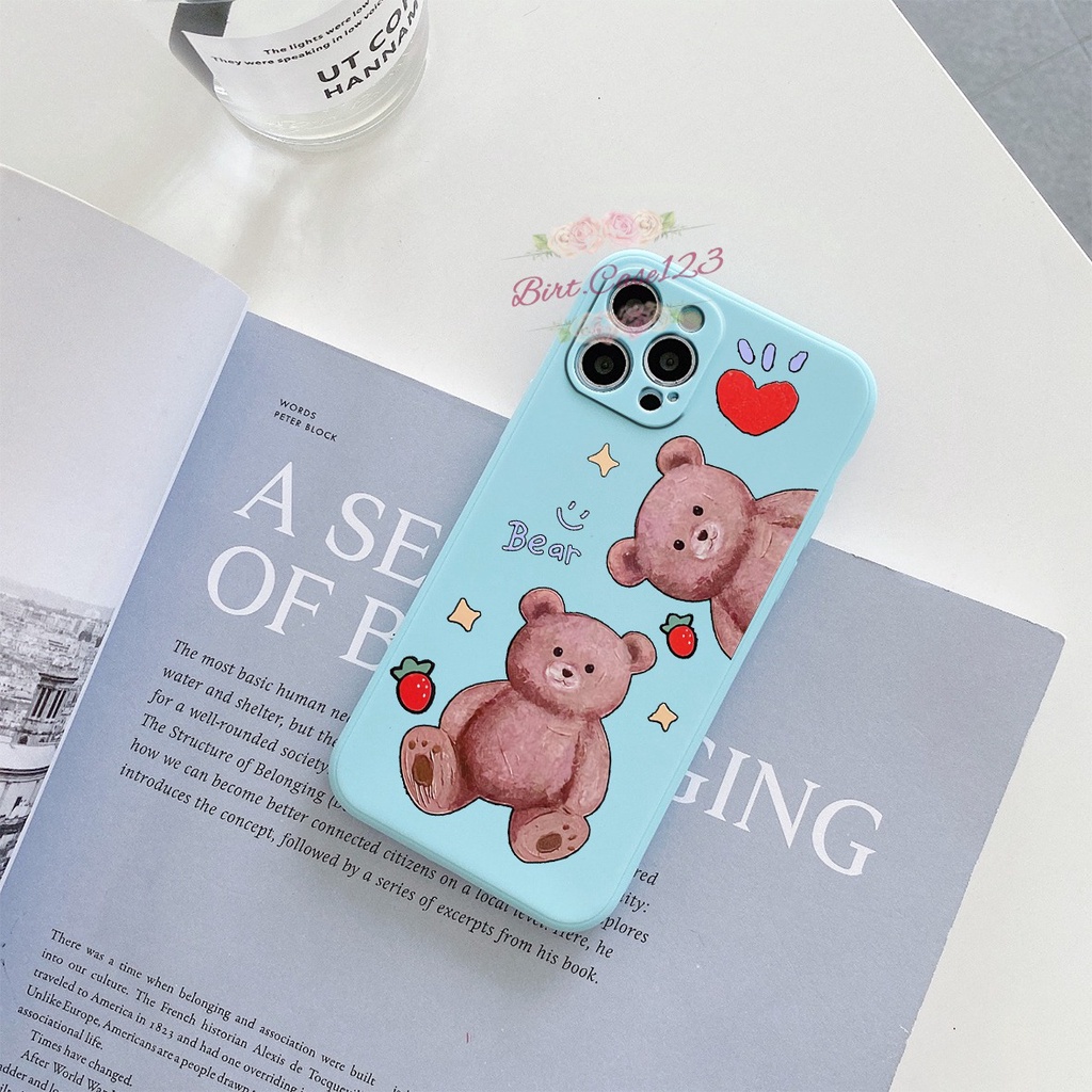 CASE CASING SOFTCASE SILIKON MACARON PELINDUNG KAMERA LOVE BEAR OPPO VIVO SAMSUNG XIAOMI REALME IPHONE ALL TYPE BC6151