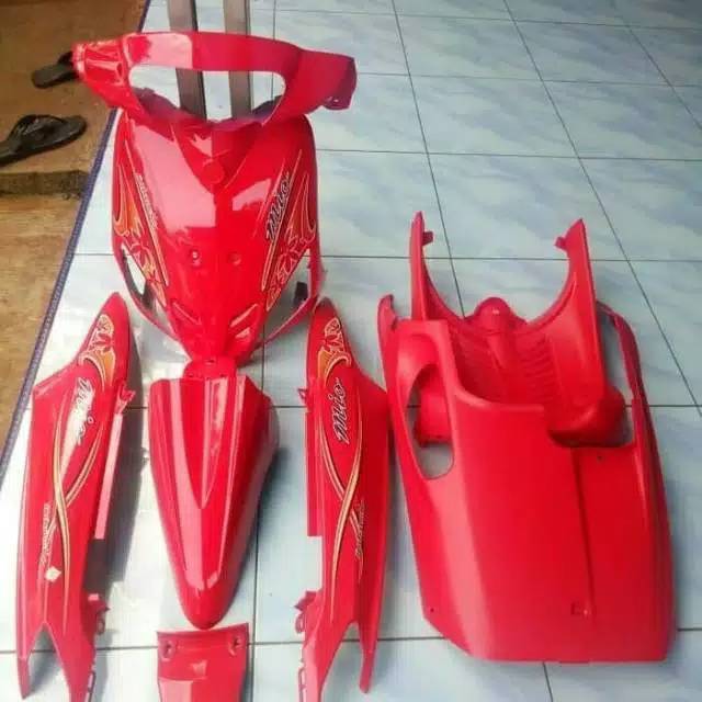 Full body halus mio sporty merah plus dek kolong dan paruh original