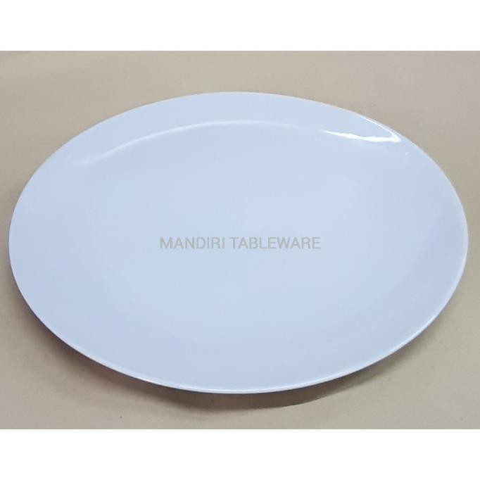 PIRING KERAMIK CEPER 10,5 INCH / MODEL BULAN / PUTIH POLOS ISI: 6 PCS